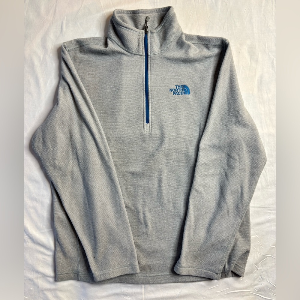 The North Face Men's Light Gray Zip-Up Sweater